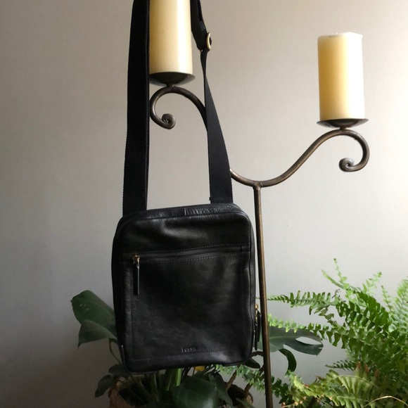 Black leather crossbody bag. BRAND NEW! - Picture 2 of 8